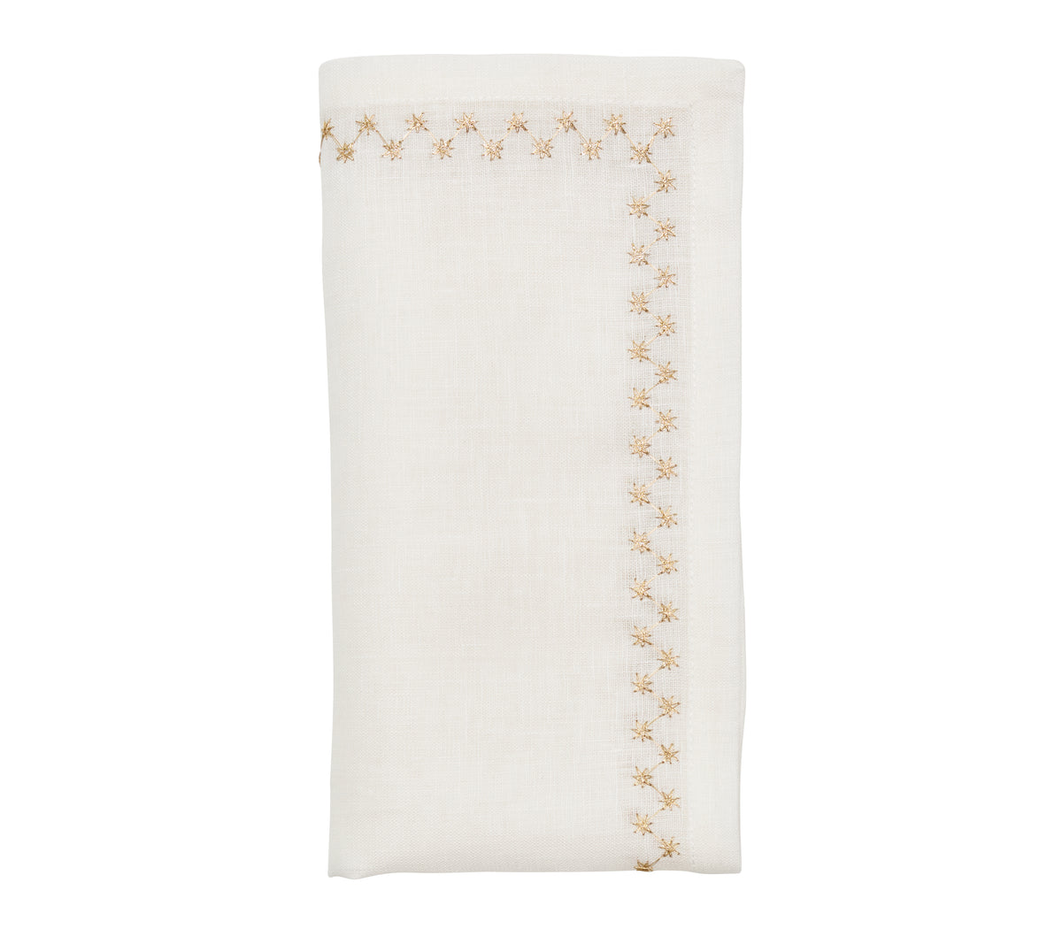 Starry Night Napkin in White & Gold, Set of 4