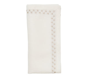 Starry Night Napkin in White & Silver, Set of 4