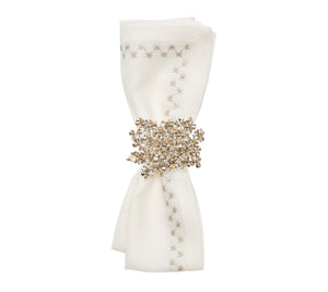 Starry Night Napkin in White & Silver, Set of 4