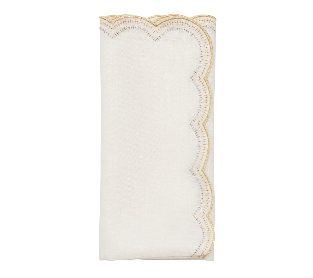 Lune Napkin in White, Gold & Silver, Set of 4