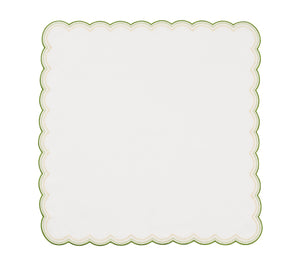 Lune Napkin in White, Green & Gold, Set of 4