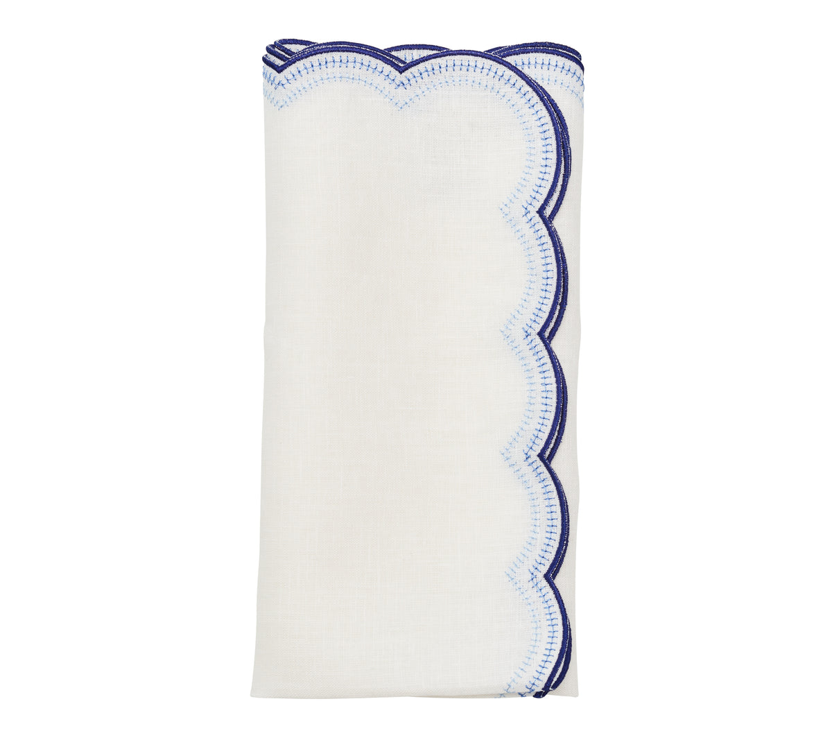 Lune Napkin in White & Navy, Set of 4