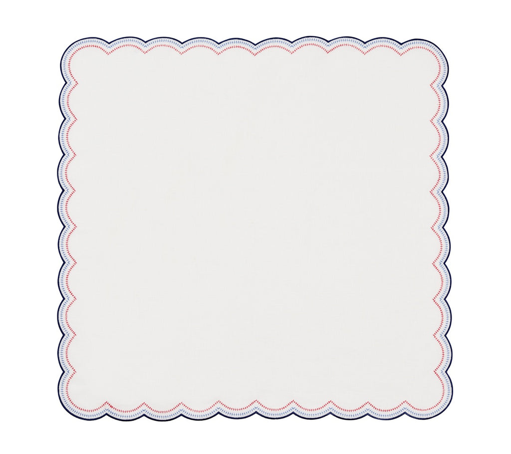 Lune Napkin in White, Red & Blue, Set of 4