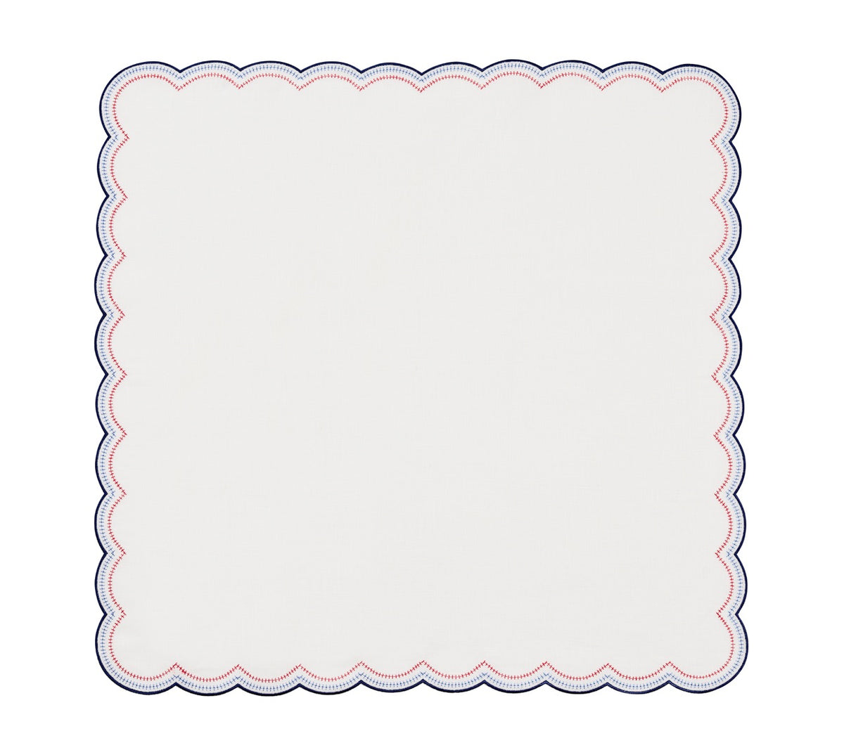 Lune Napkin in White, Red & Blue, Set of 4