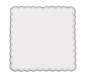 Lune Napkin in White, Red & Blue, Set of 4