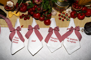 Gingham Napkin Bow in Red Gingham