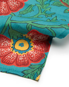 Large Napkins in Dragon Flower Turquoise, Set of 2