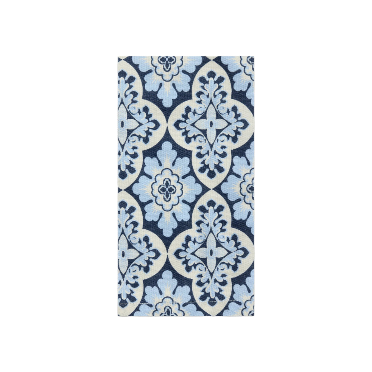 Front view of Large Napkins in Palazzo Blue, Set of 2, showcasing the Palazzo print on white