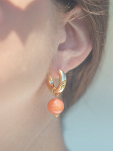 Nat Earrings in Coral