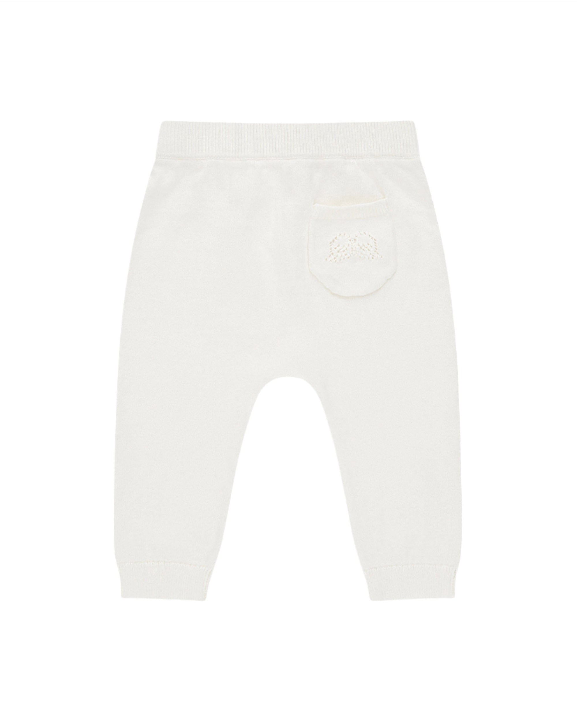 Angel Wing Knitted Trouser in Ivory