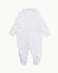 Star & Crown Sleepsuit With Mittens in Pink