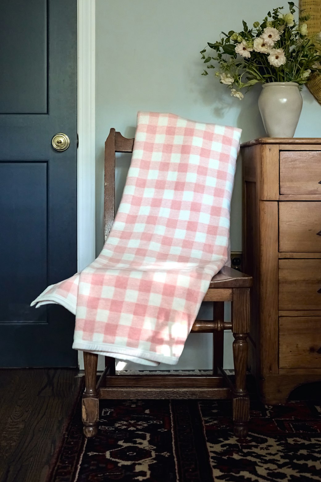 Cozy Gingham Powder Blanket