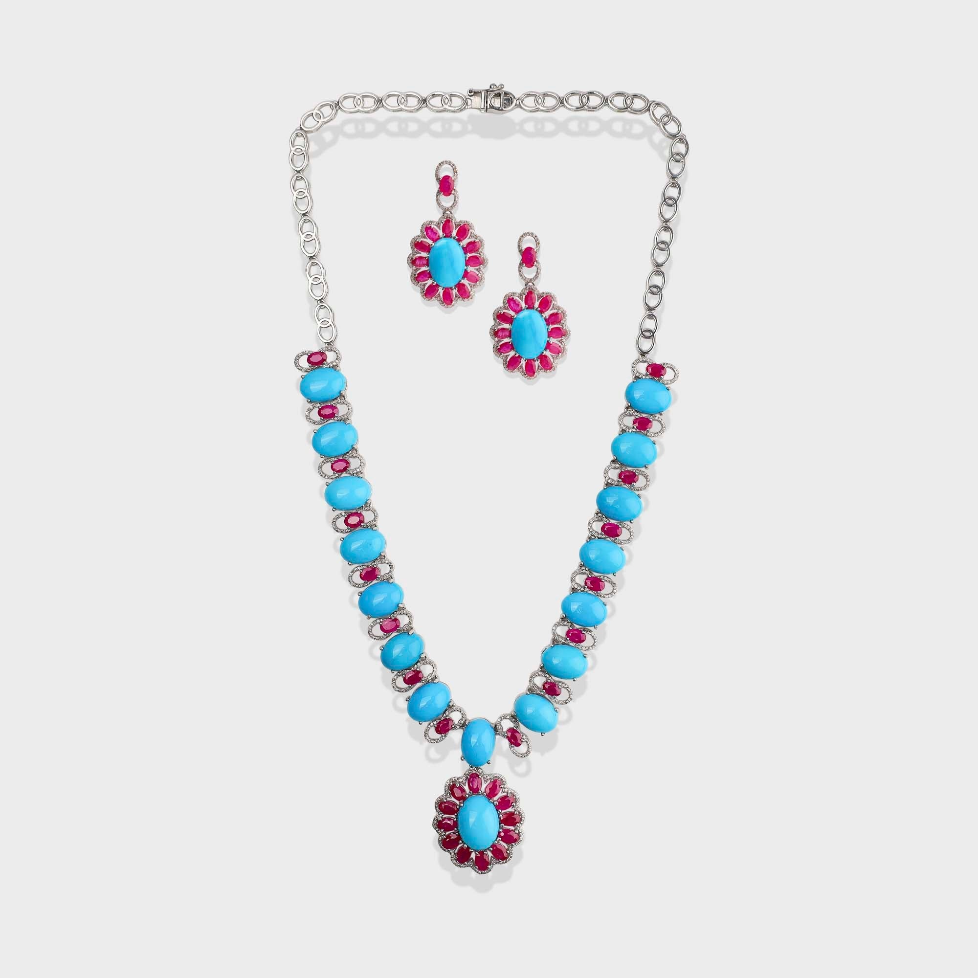 Turquoise and Diamond Necklace