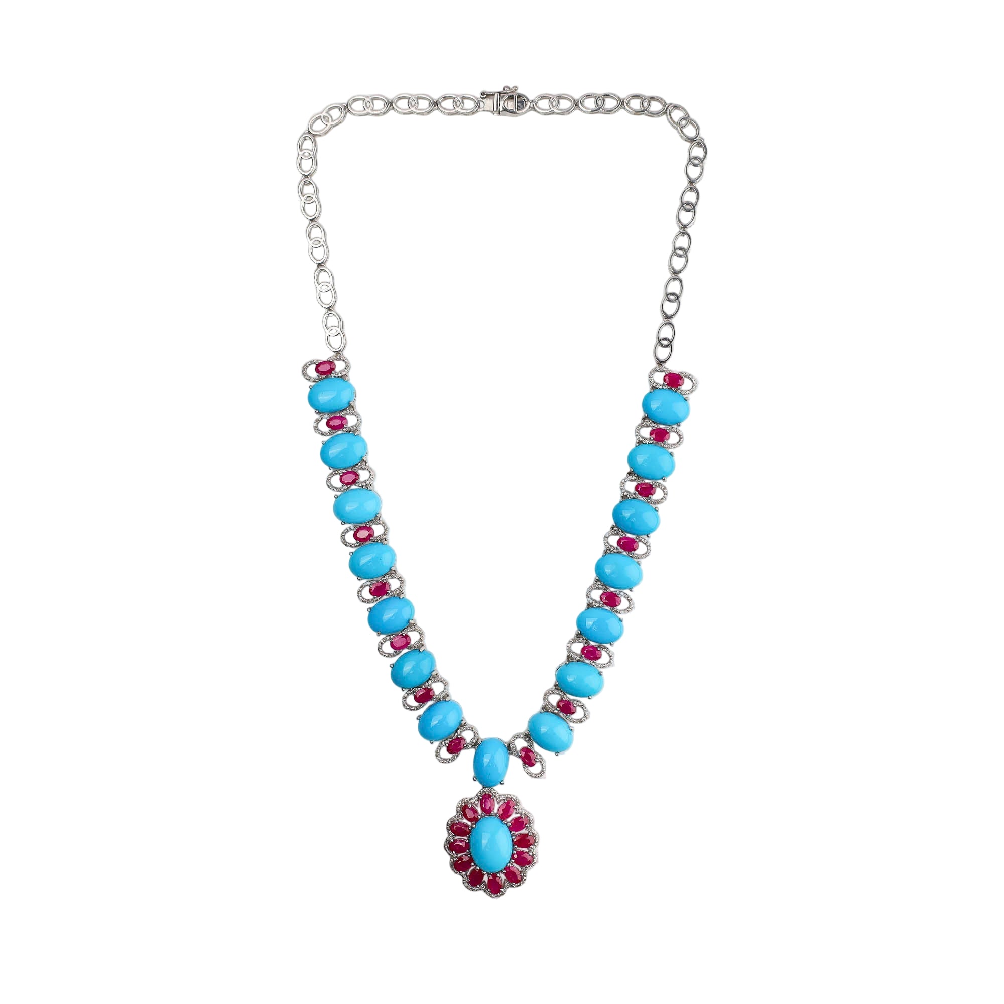 Turquoise and Diamond Necklace