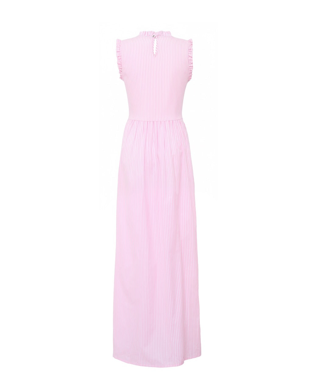 Nerina Maxi Dress in Pink & White Stripes