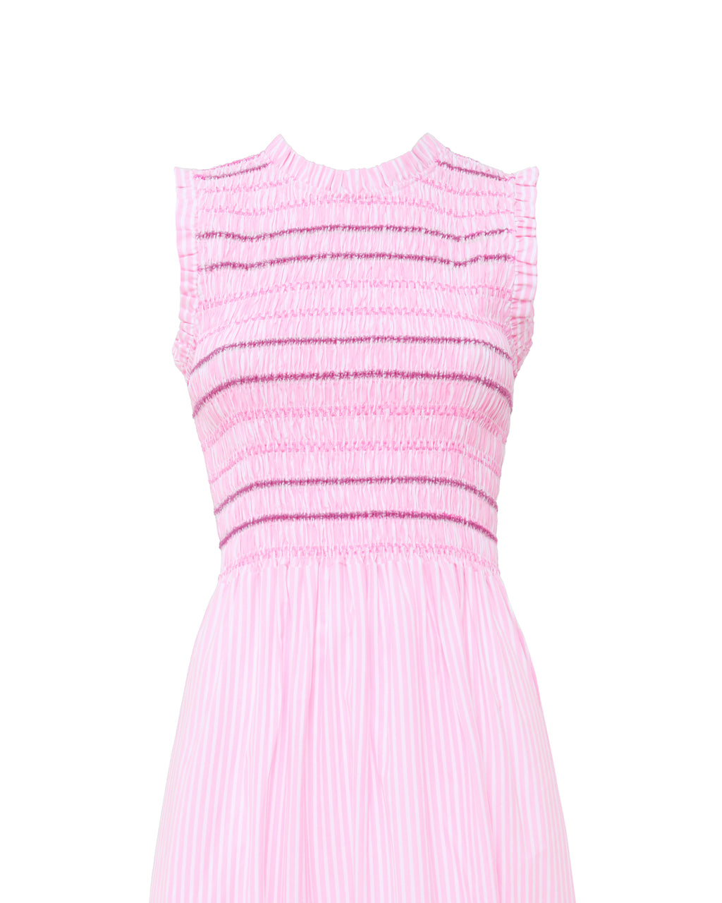 Nerina Maxi Dress in Pink & White Stripes