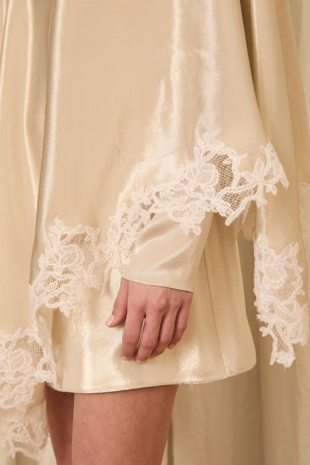 Nina Scarf Dress in Lurex with Mohair Lace Trim
