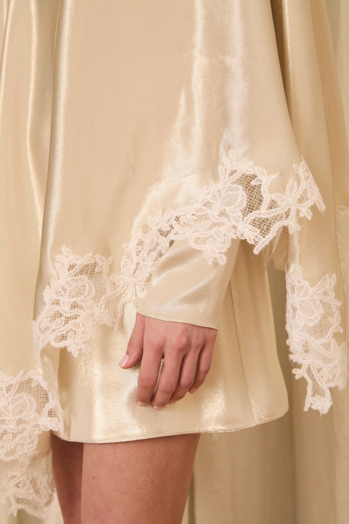 Nina Scarf Dress in Lurex with Mohair Lace Trim