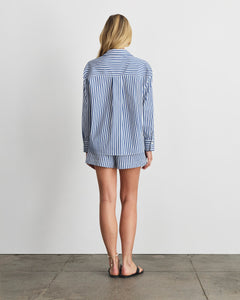 Noa Top in Optic White/French Blue Stripe