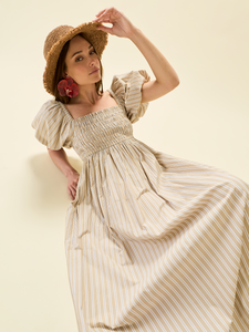 Aurora Dress x Sadie Loving in Sand Stripe