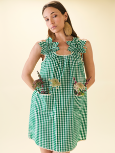 Vanessa Mini Dress in Meadow Gingham