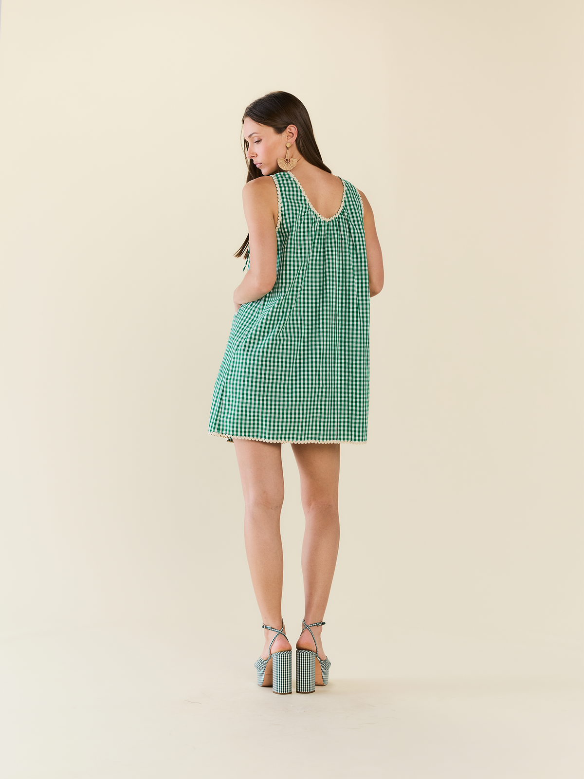 Vanessa Mini Dress in Meadow Gingham