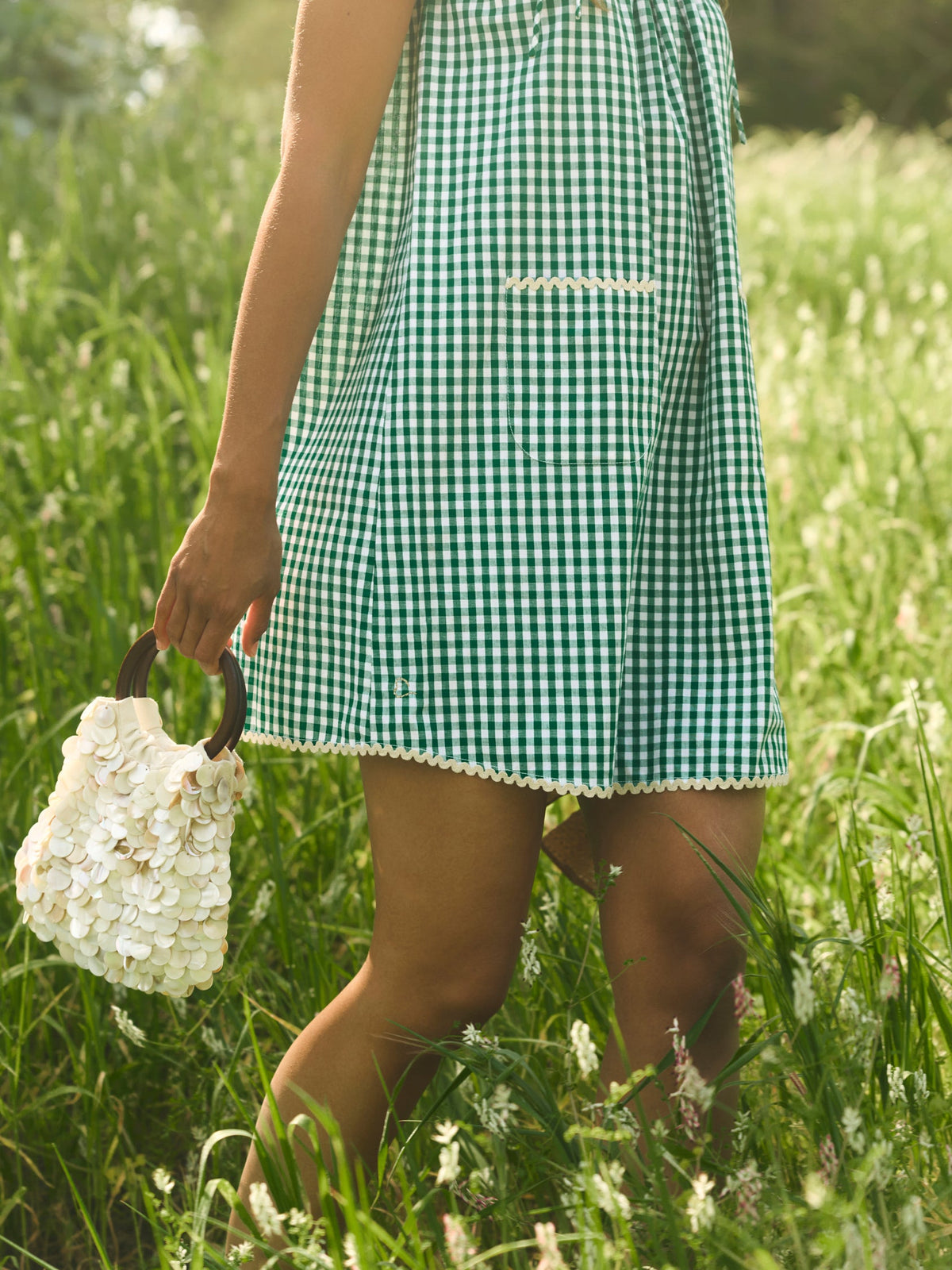Vanessa Mini Dress in Meadow Gingham