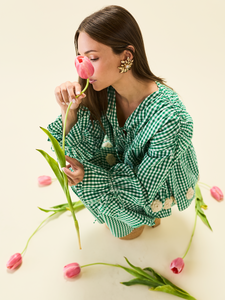 Isle Top in Meadow Gingham