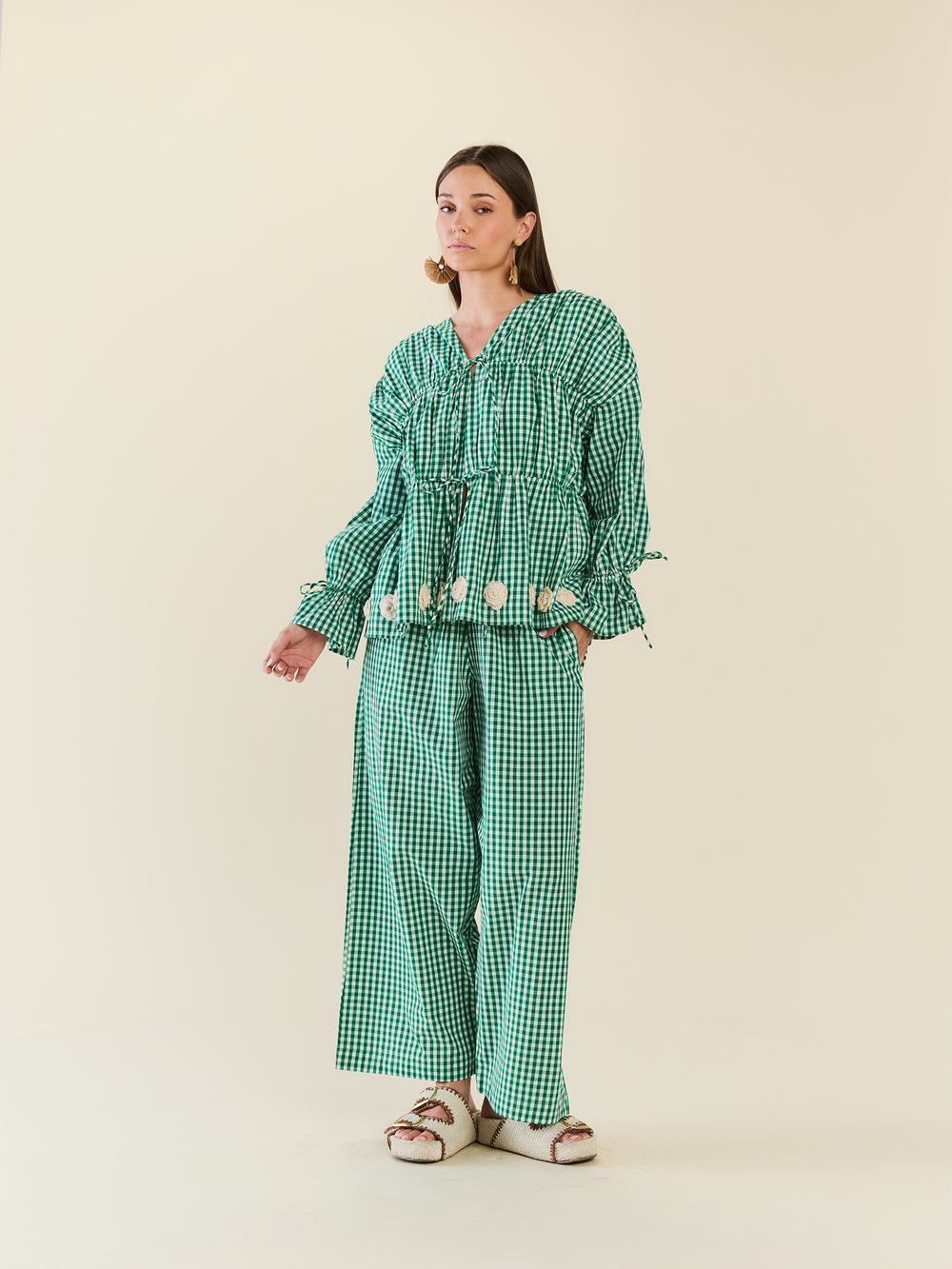 Isle Top in Meadow Gingham