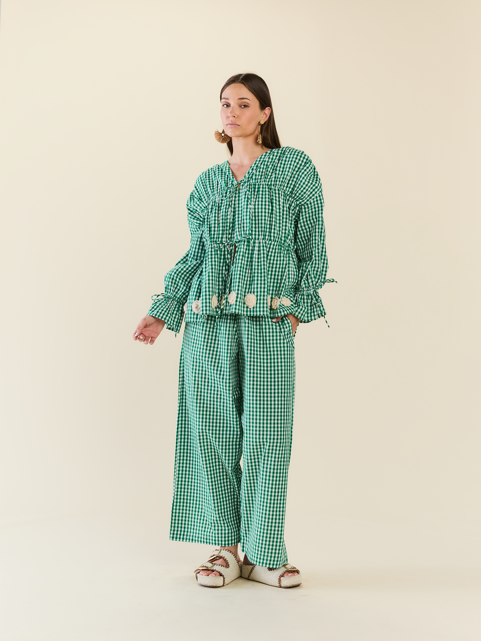 Isle Top in Meadow Gingham