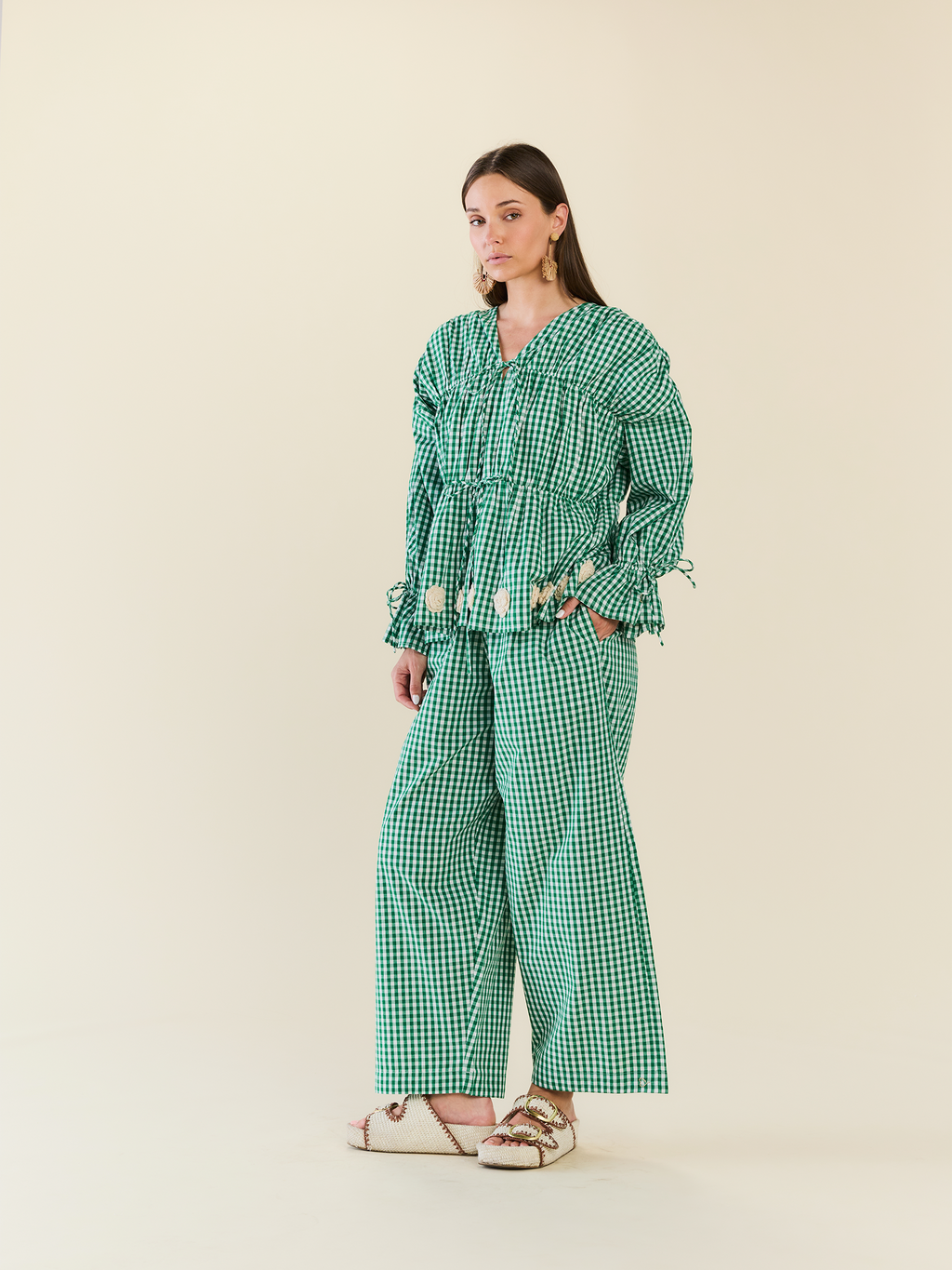 Isle Top in Meadow Gingham