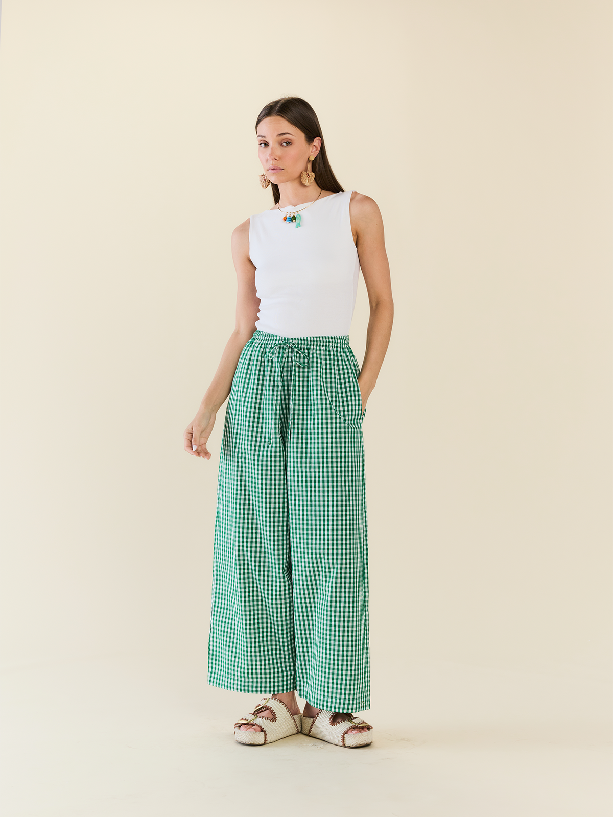 Gia Pant in Meadow Gingham