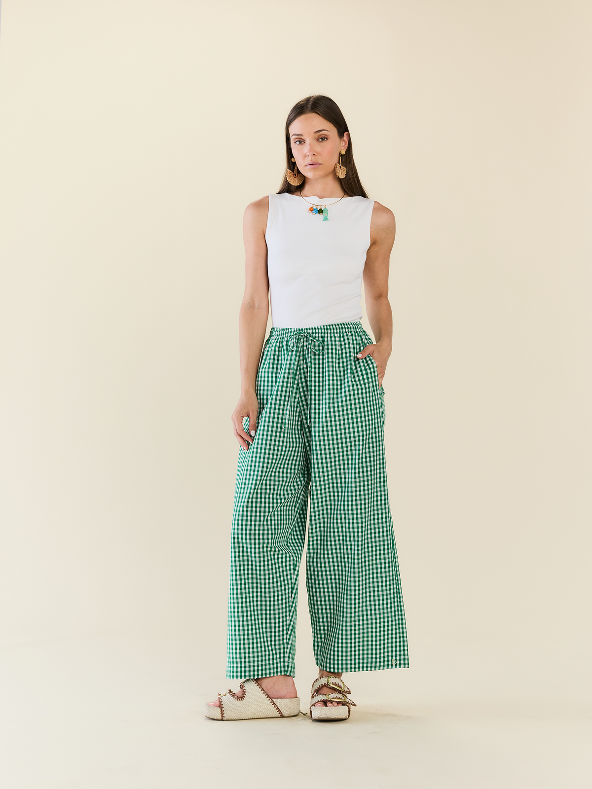 Gia Pant in Meadow Gingham