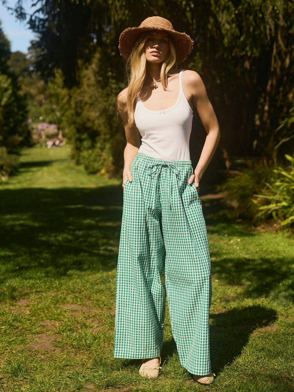 Gia Pant in Meadow Gingham