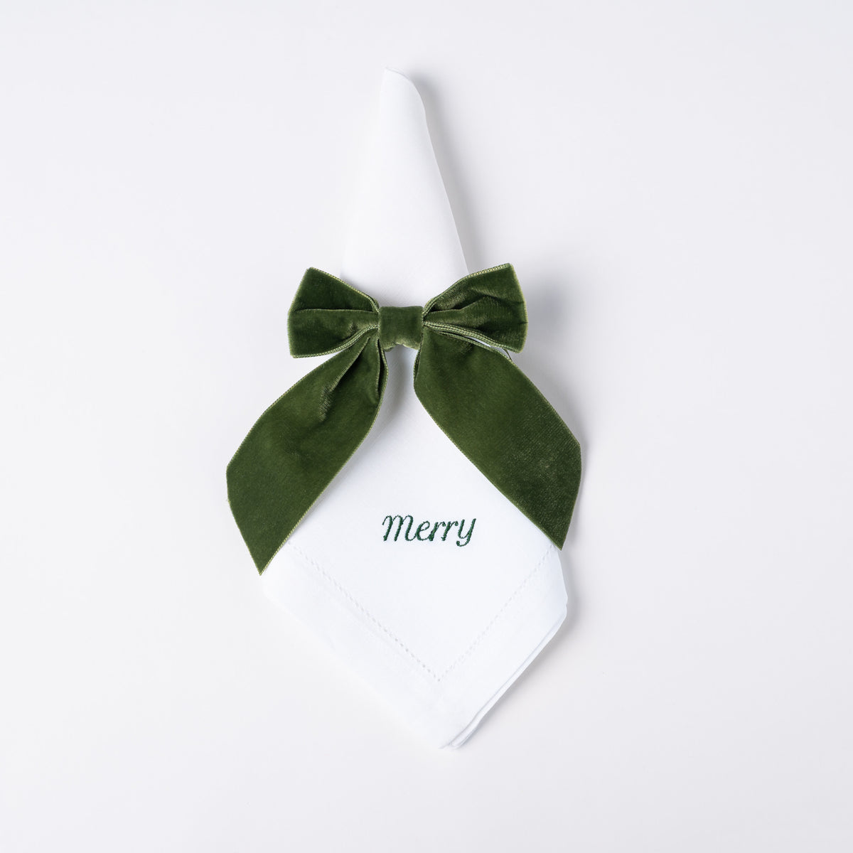 Merry Linen Dinner Napkins in Green