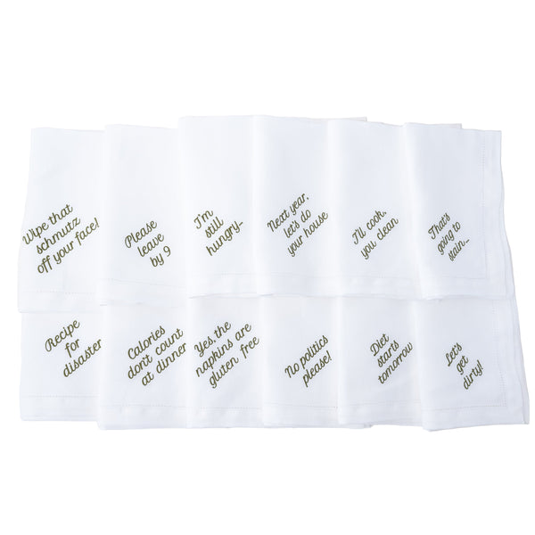 Mixed Messages Dinner Napkins, Set of 12