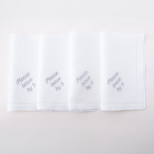 Please Leave by 9 Dinner Napkins, Set of 12