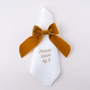 Please Leave by 9 Dinner Napkins, Set of 12