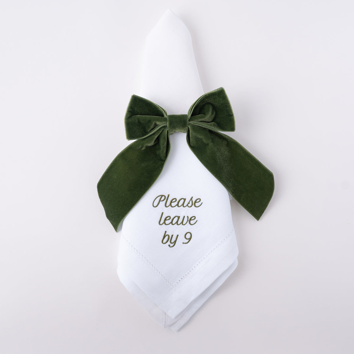 Please Leave by 9 Dinner Napkins, Set of 12