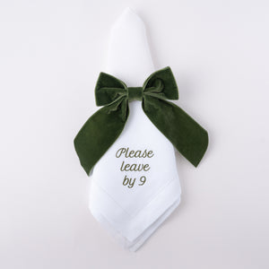 Please Leave by 9 Dinner Napkins, Set of 12