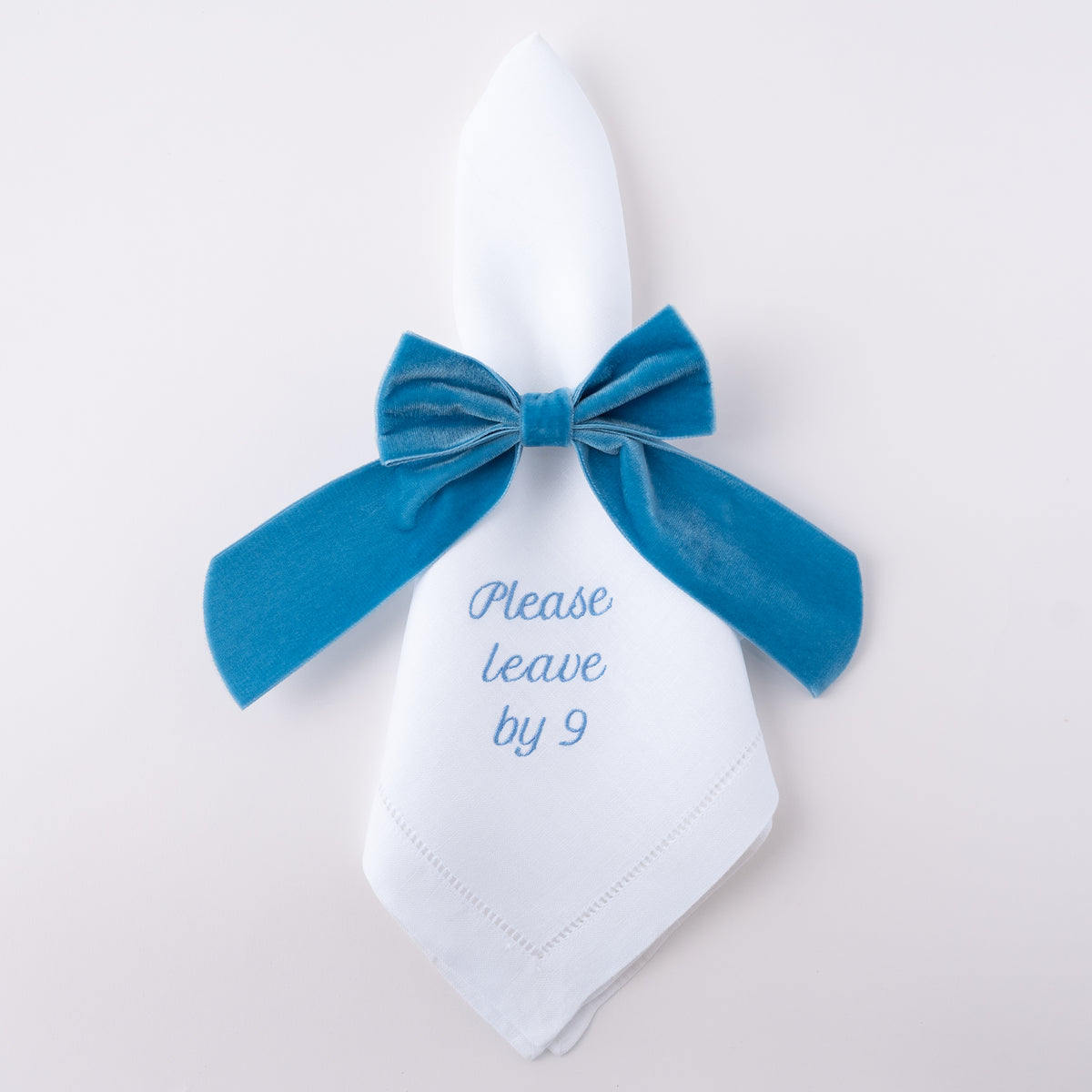 Please Leave by 9 Dinner Napkins, Set of 12