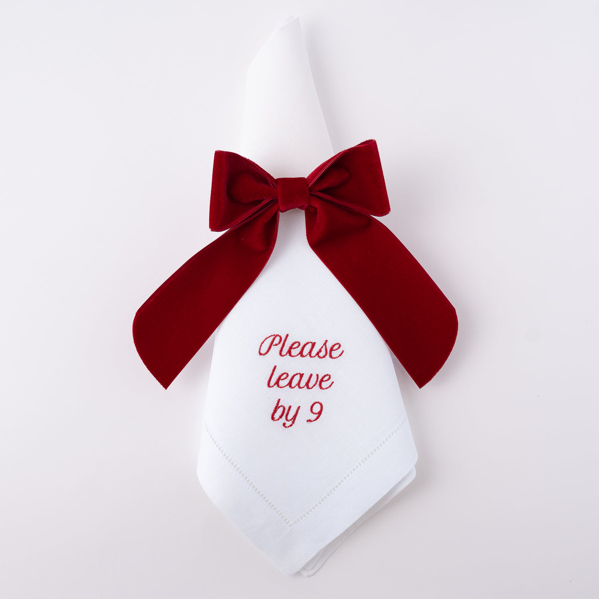 Please Leave by 9 Dinner Napkins, Set of 12