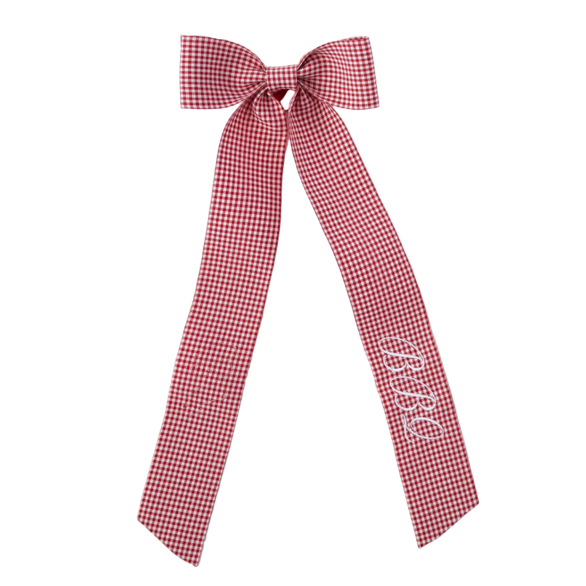 Wine Bow “BBQ” in Red Gingham with White