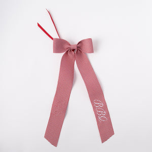 Wine Bow “BBQ” in Red Gingham with White