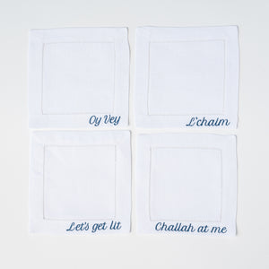 Jewish Sayings Cocktail Napkins, Set of 4