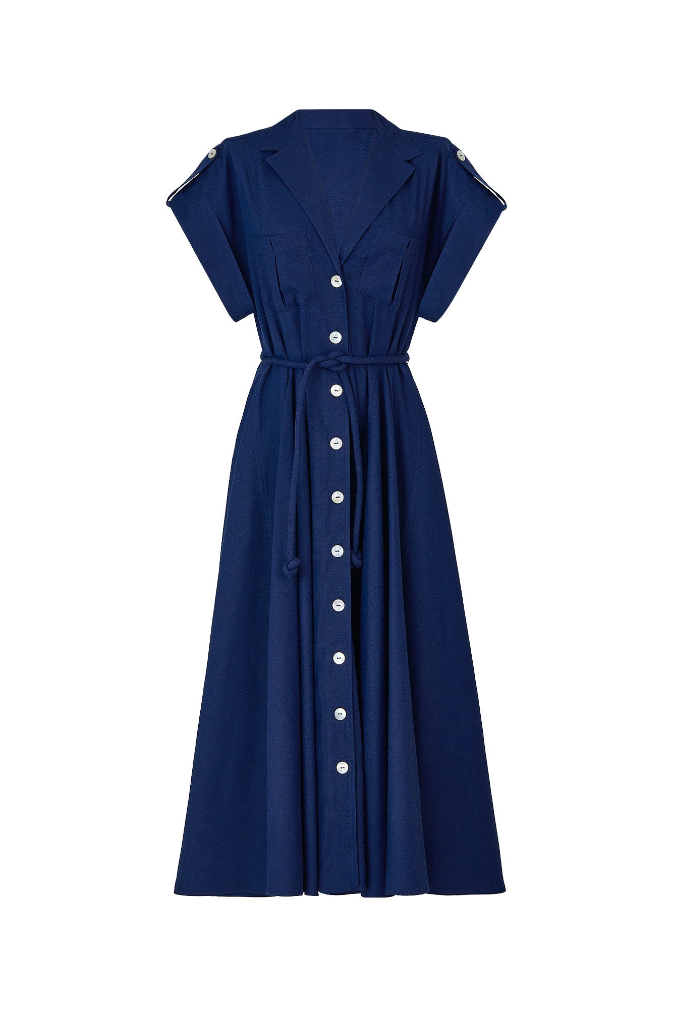 Guayaba Midi Dress in Navy
