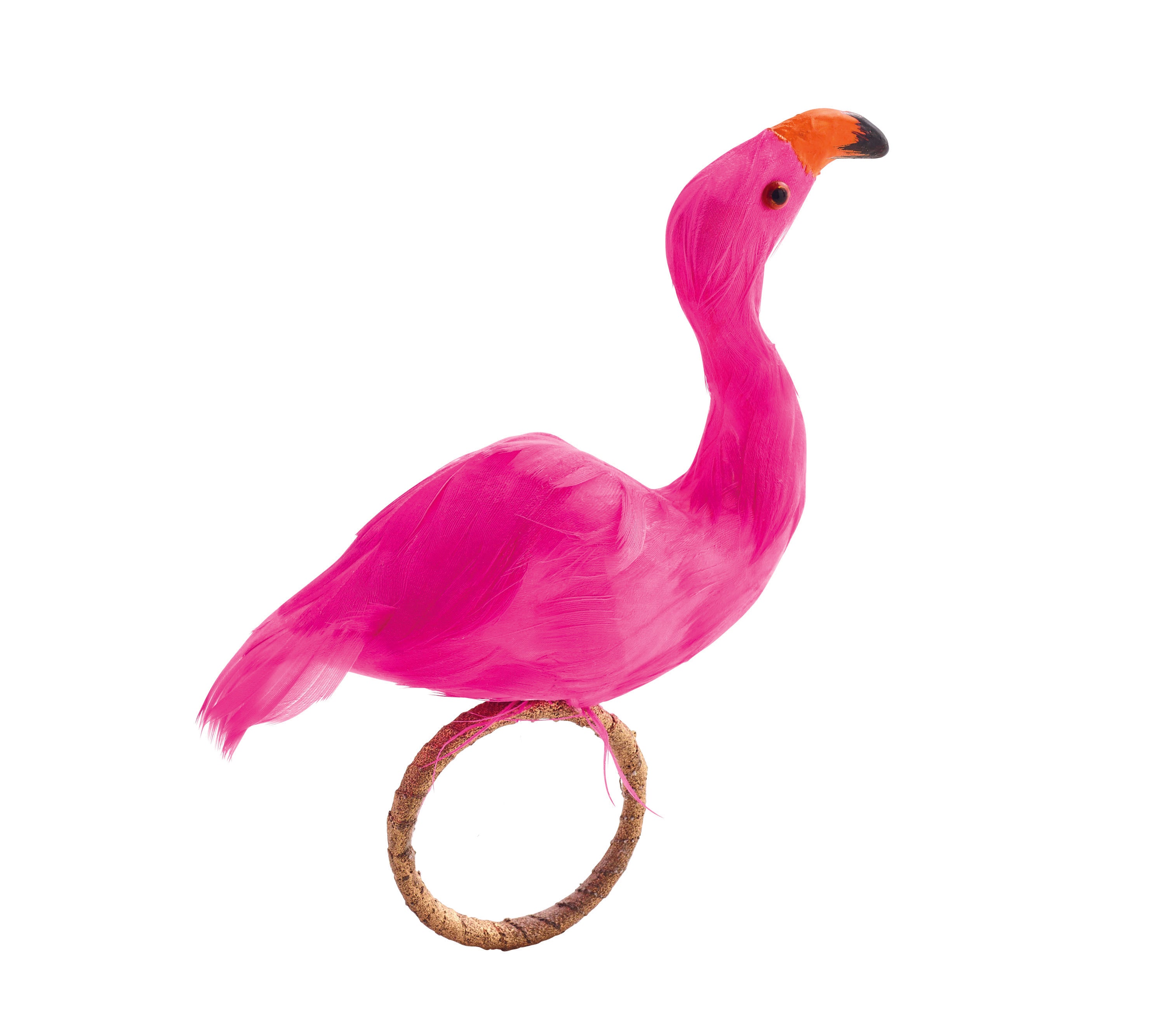 Flamingo Napkin Ring in Pink & Orange, Set of 4