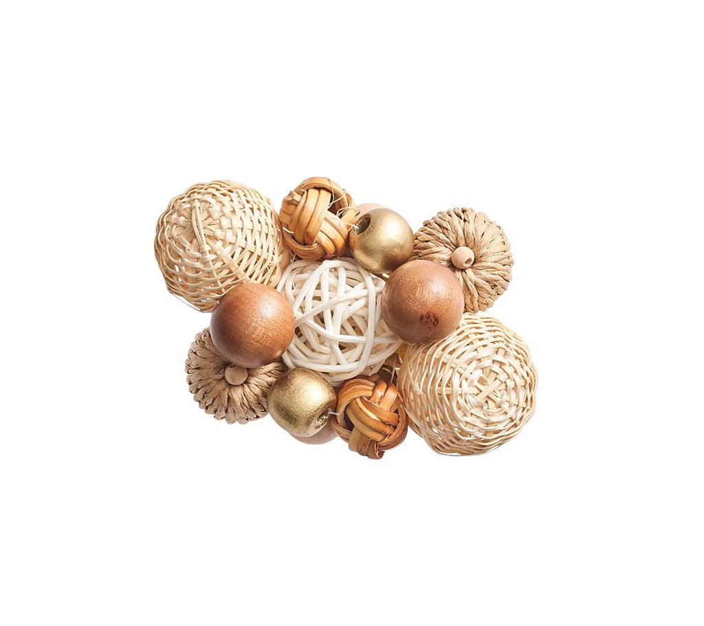 Java Napkin Ring in Natural & Brown, Set of 4
