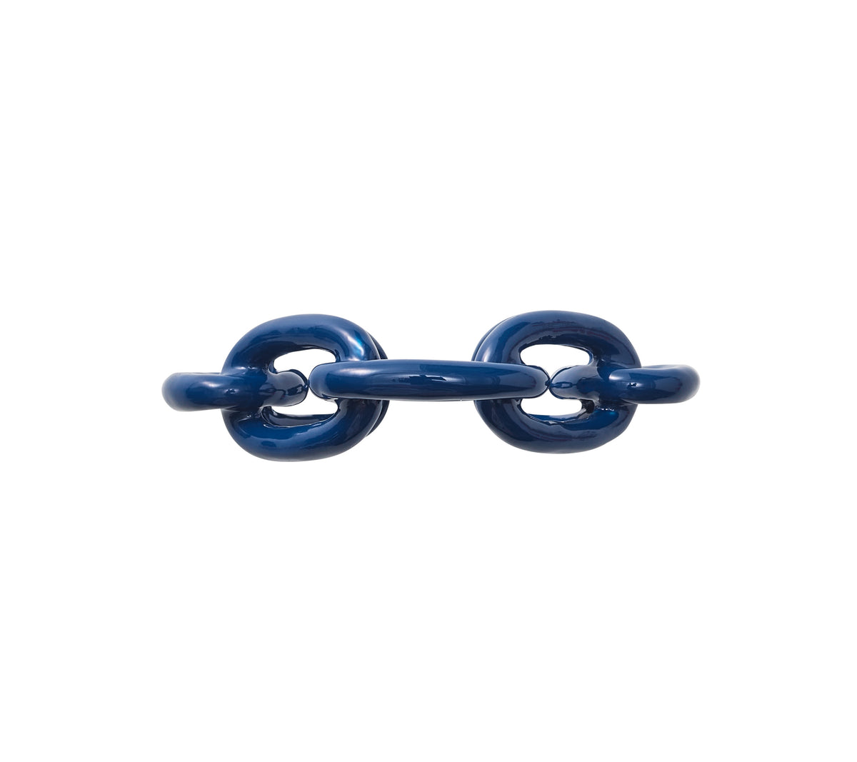 Enamel Chain Link Napkin Ring in Navy, Set of 4
