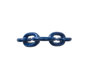 Enamel Chain Link Napkin Ring in Navy, Set of 4